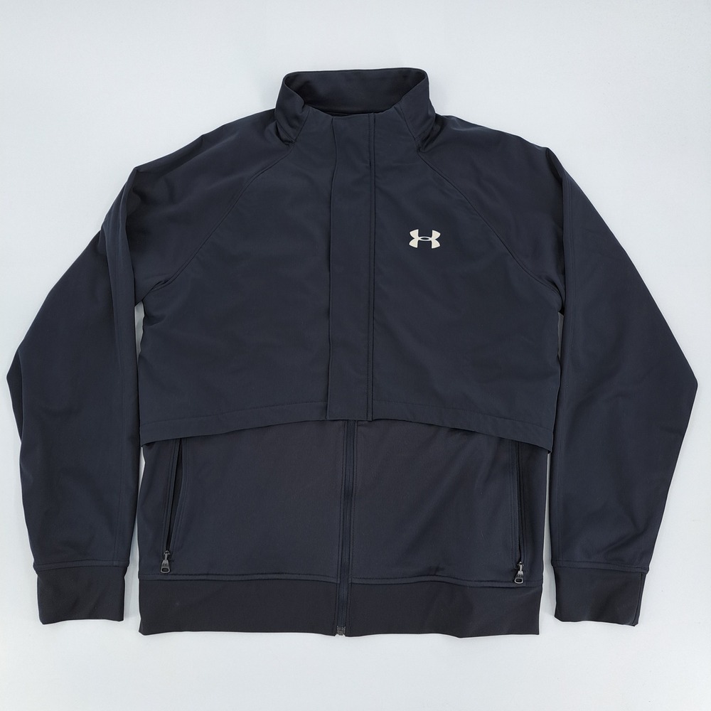 Under Armour ColdGear Fitted Jacket Mens Large Black Polyester Wind Resistant